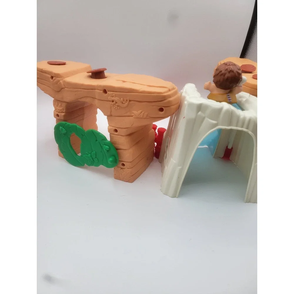 Fisher Price Little People Caveman Waterfall Rock Playset Pieces Tan Blue Red
